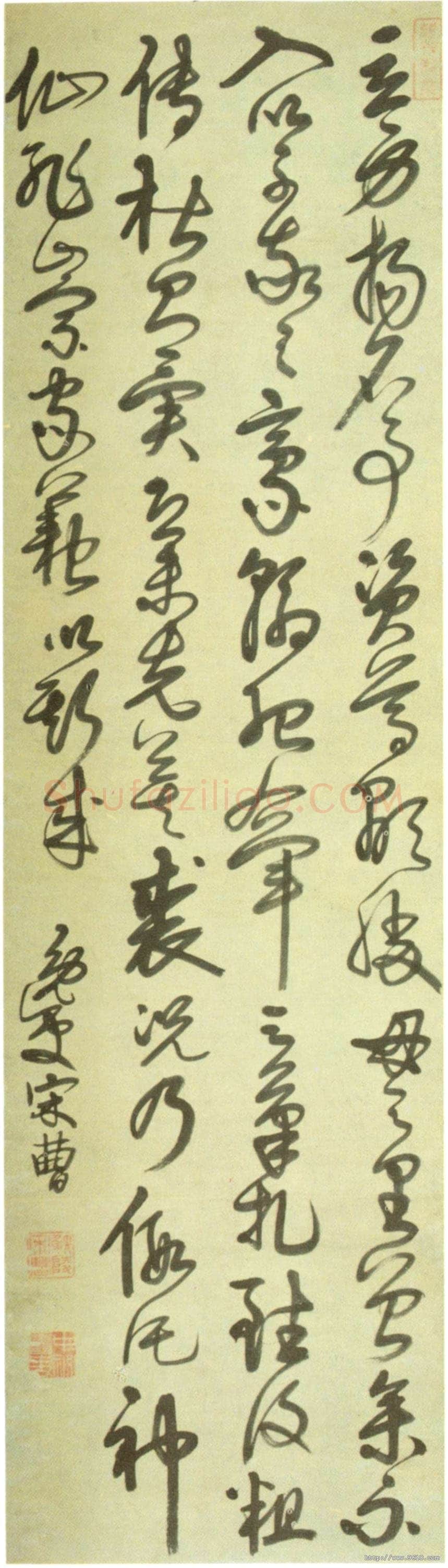 宋曹《草书书谱句轴》纸本草书 167.5×47.3cm 北京故宫博物院藏