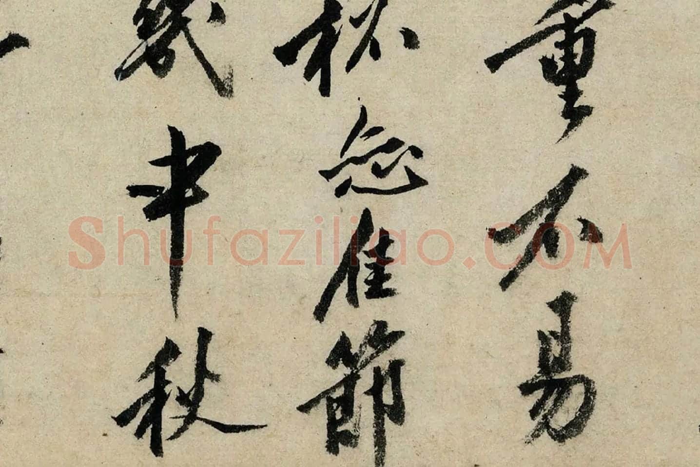 沈周行书《书中秋诗》局部 (4)