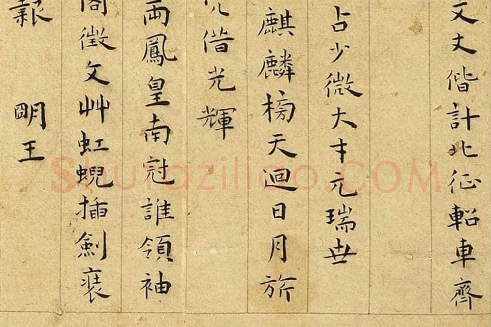 王宠楷书《书呈林翁蔡尊师衡山文丈诗》局部 (2)