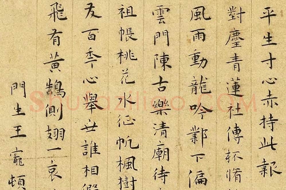 王宠楷书《书呈林翁蔡尊师衡山文丈诗》局部 (3)