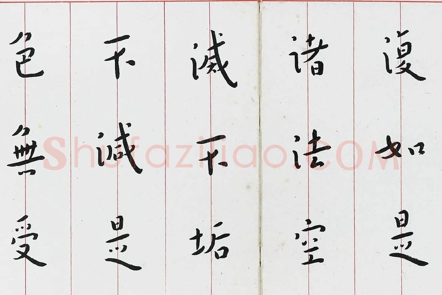 弘一法师楷书《心经》局部 (3)