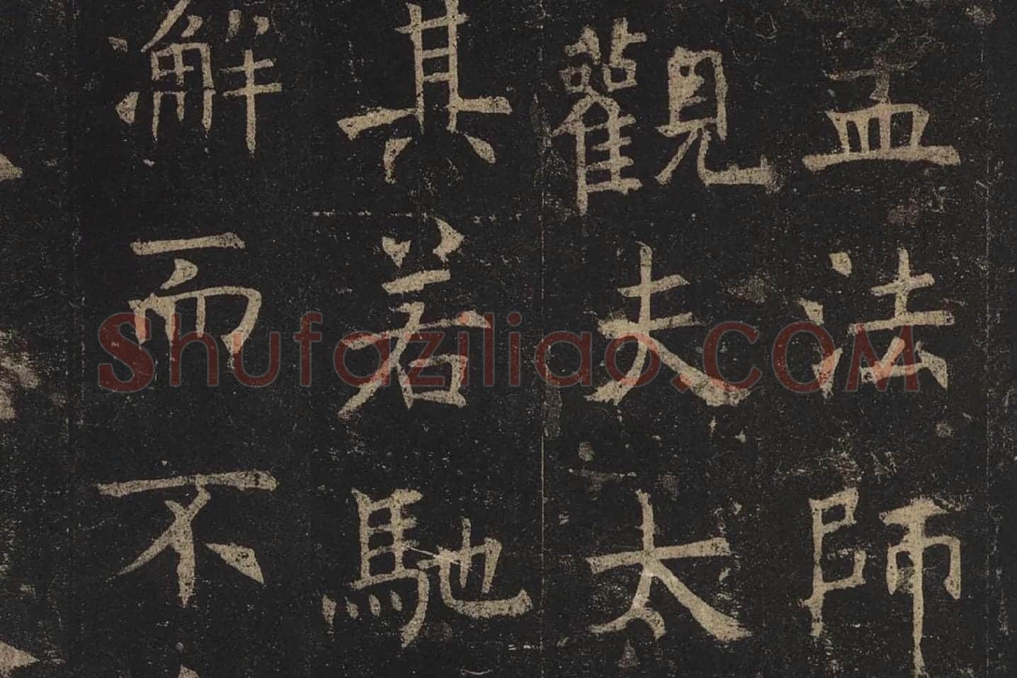 褚遂良楷书《孟法师碑》局部 (1)