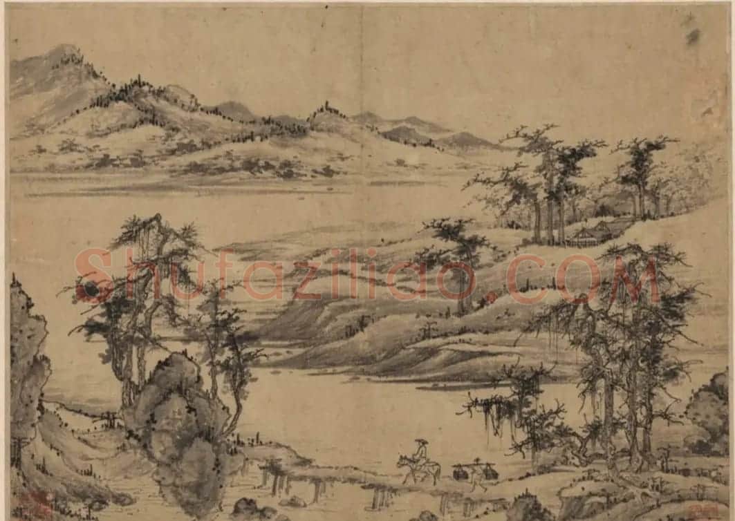 董其昌书法鉴题曹知白山水册 | 传世书法作品精选