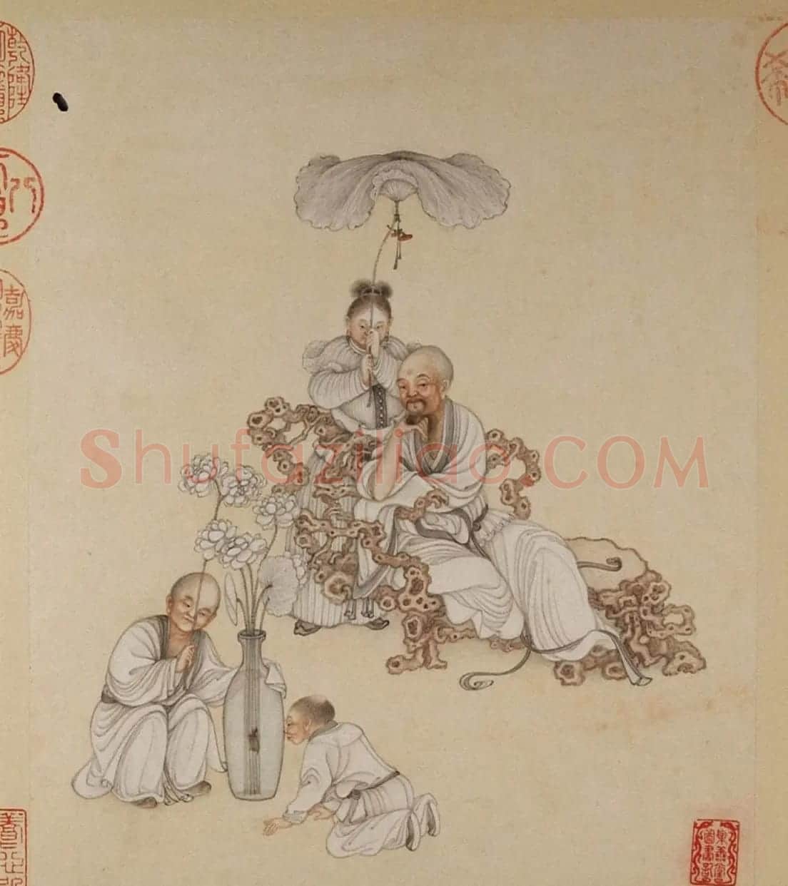清代字画欣赏《罗汉册》(张照书法+冷枚绘画) | 传世书法作品精选
