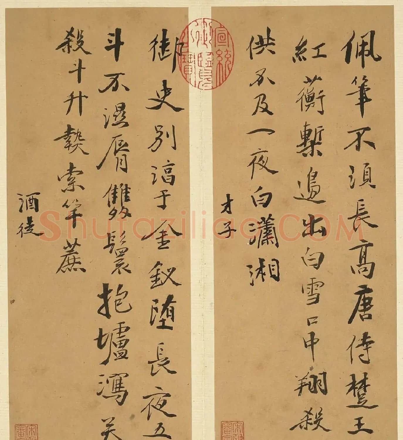 明代徐渭行书诗帖并书评册 | 毛笔书法作品