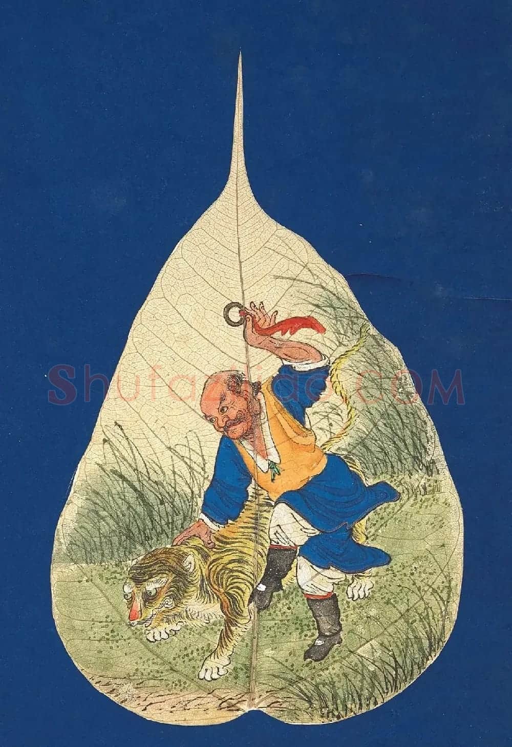 金字隶书题赞《菩提叶彩绘佛像集》 | 传世书法作品鉴赏