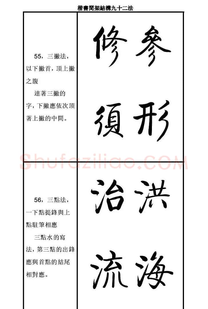 启功字帖楷书间架结构九十二法 | 毛笔楷书字帖