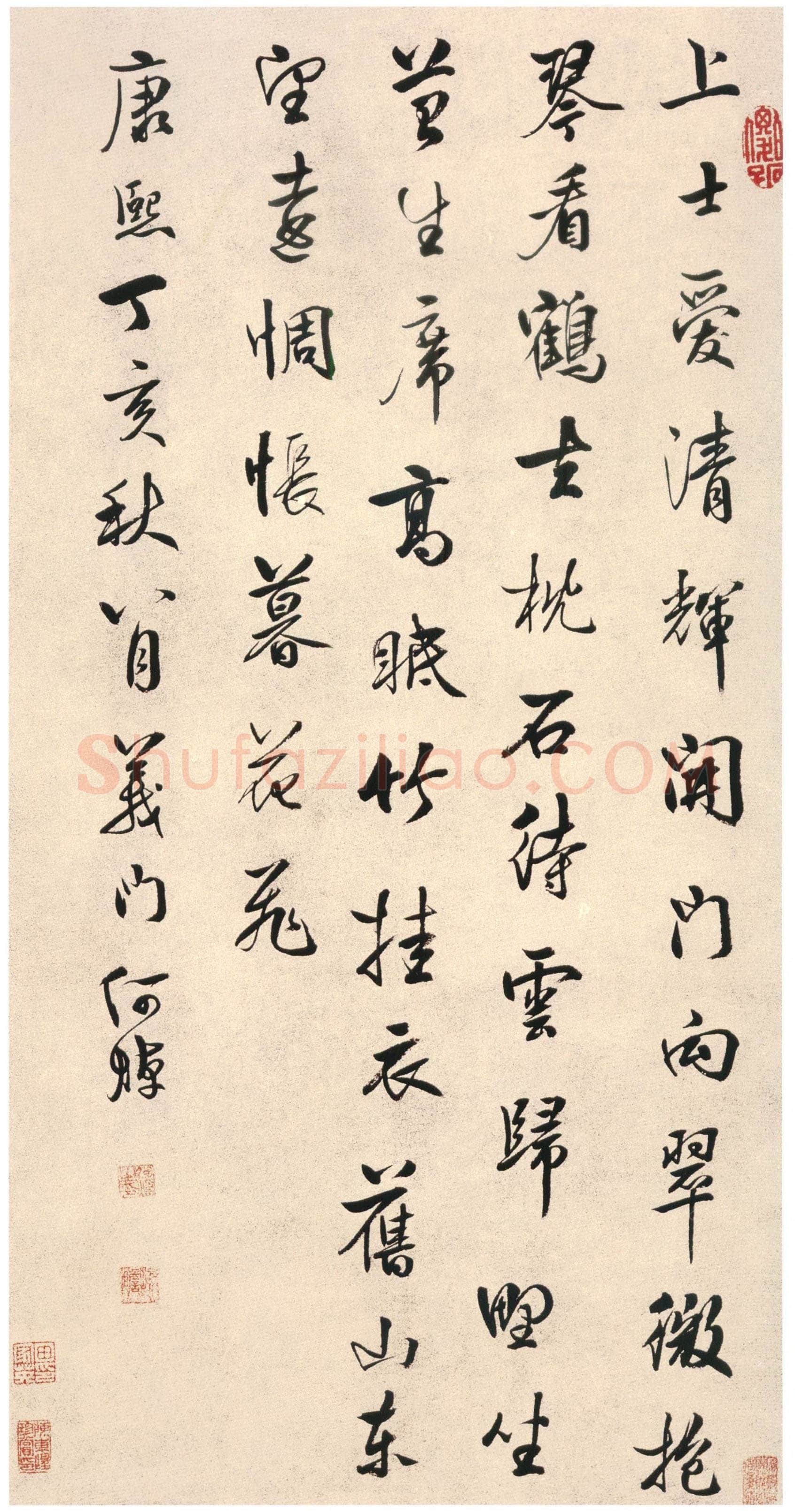 何焯《行书五律诗轴》纸本行书 74×38.5cm 中国国家博物馆藏