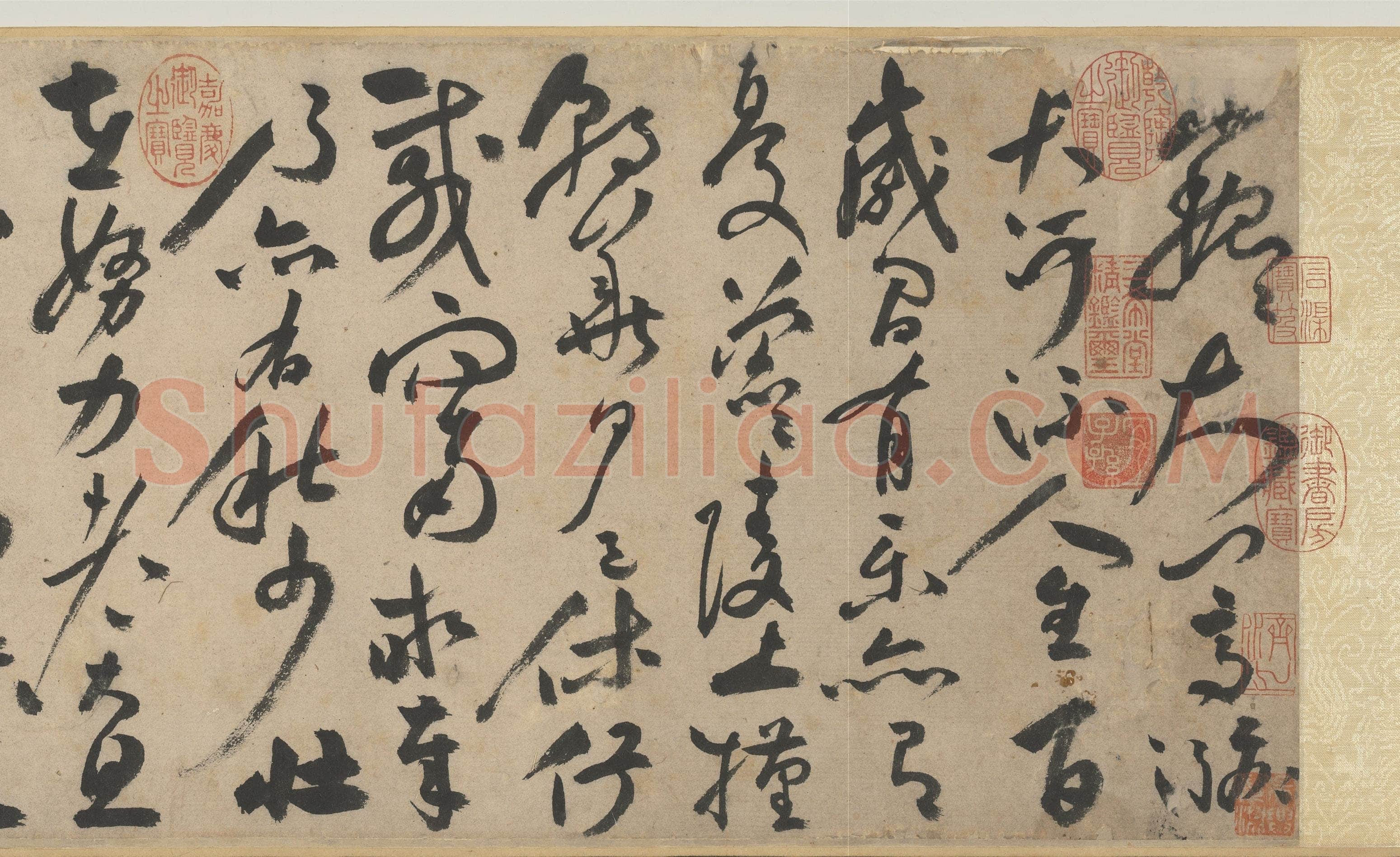 饶介《书五言古诗卷》纸本草书 26.2×362.5cm 1341年 台北故宫博物院藏