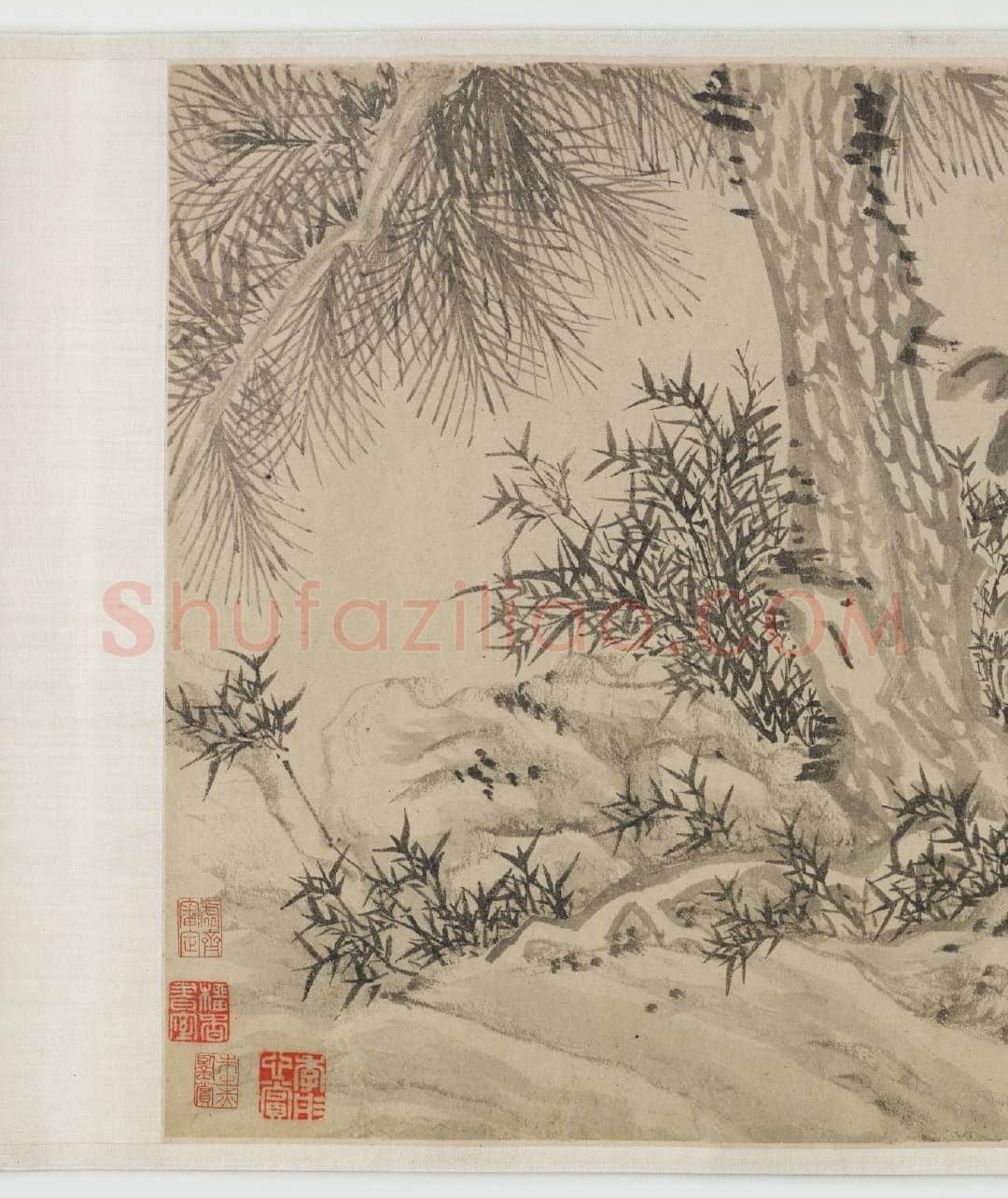 文徵明《归去来辞书画合卷》纸本行书 31.6×252.75cm(画心31.6×75.8cm)1539年 美国弗利尔美术馆藏