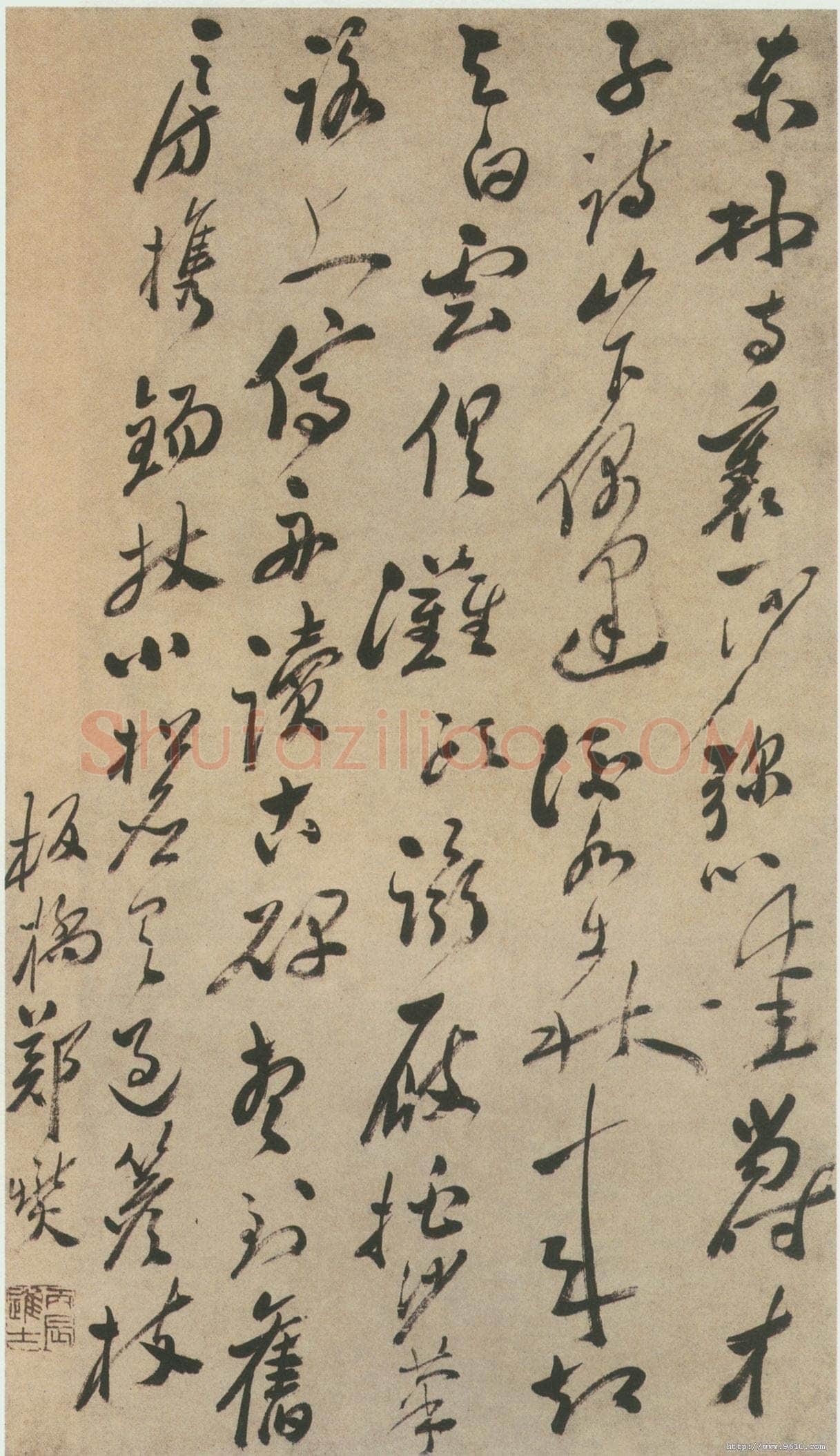 郑燮(郑板桥)《草书七律》纸本 91×51cm 西泠印社藏