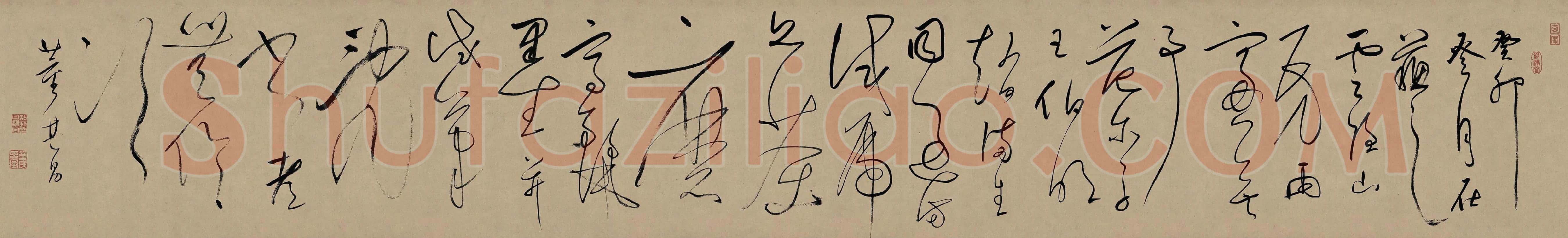 董其昌狂草书《罗汉赞书卷试笔帖》
