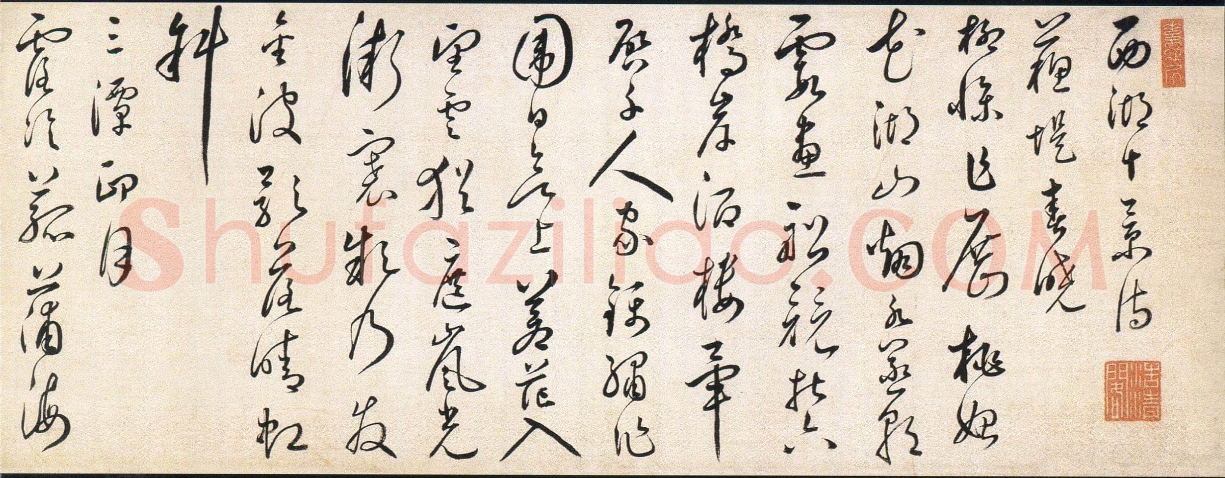 汤焕《草书西湖十景诗卷》纸本草书 22.5×474cm 浙江省博物馆藏