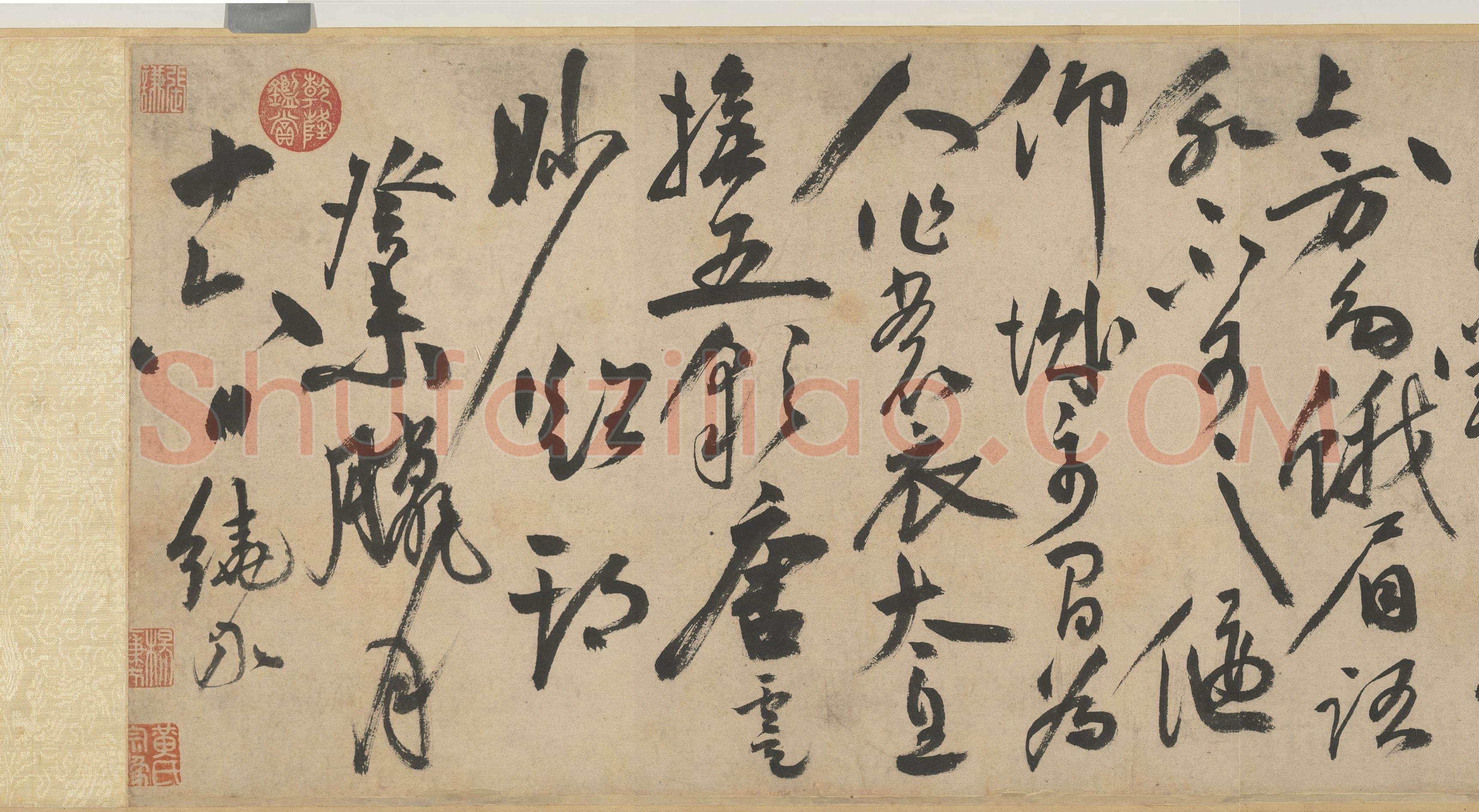 饶介《书五言古诗卷》纸本草书 26.2×362.5cm 1341年 台北故宫博物院藏