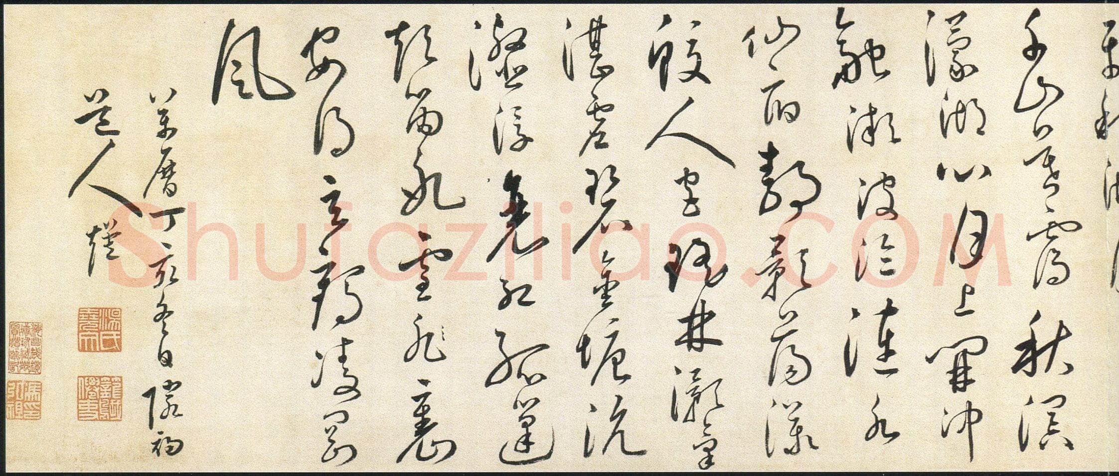 汤焕《草书西湖十景诗卷》纸本草书 22.5×474cm 浙江省博物馆藏