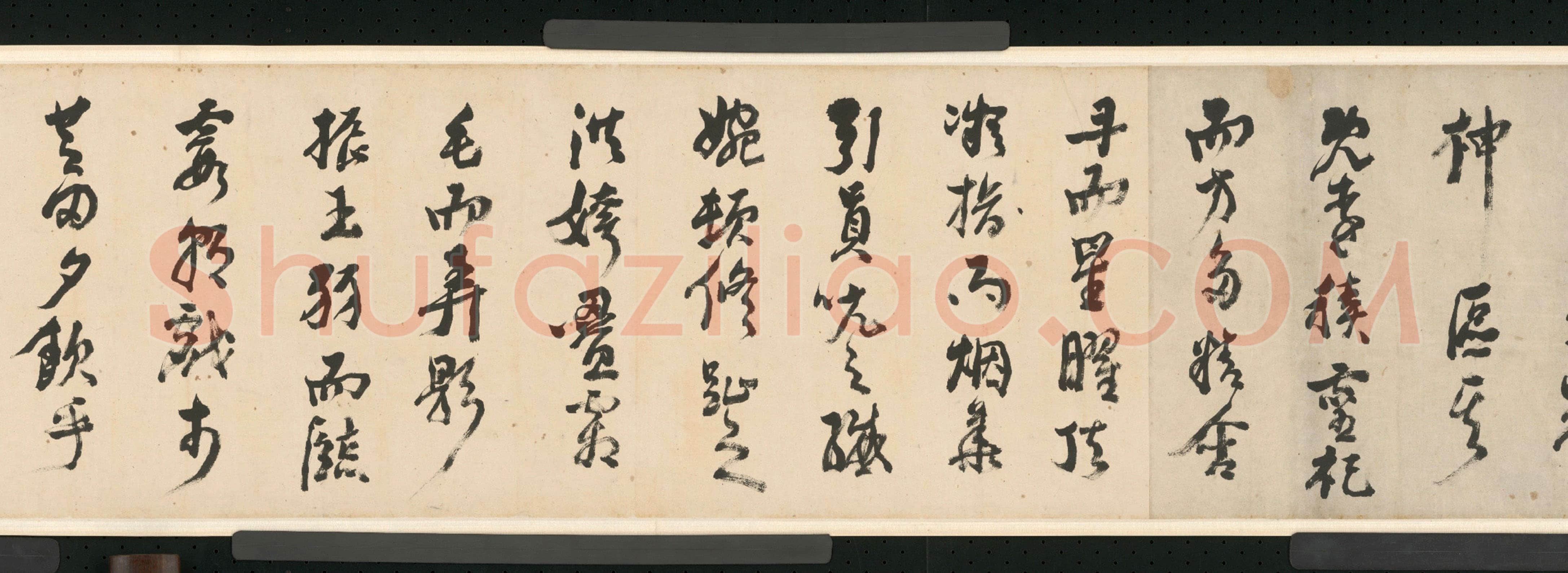 倪元璐《行草舞鹤赋卷》行草书,30.4×909.8cm。崇祯二年(1629)北京故宫博物院藏