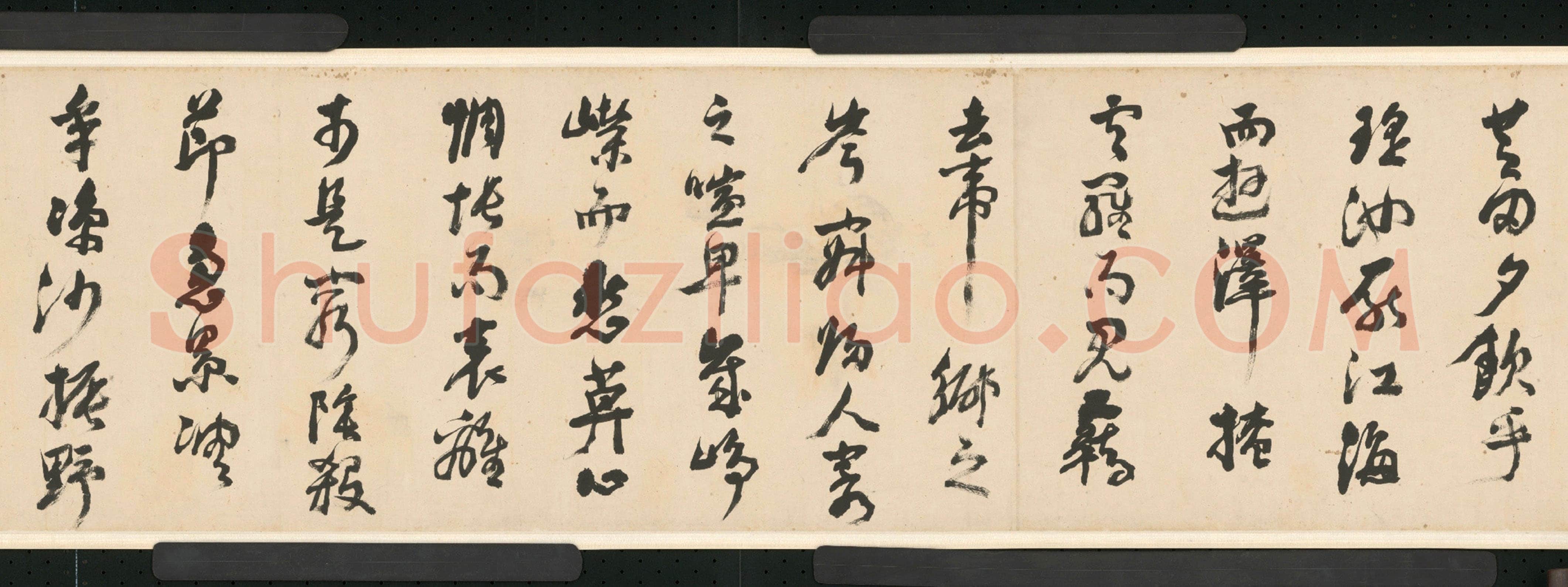 倪元璐《行草舞鹤赋卷》行草书,30.4×909.8cm。崇祯二年(1629)北京故宫博物院藏