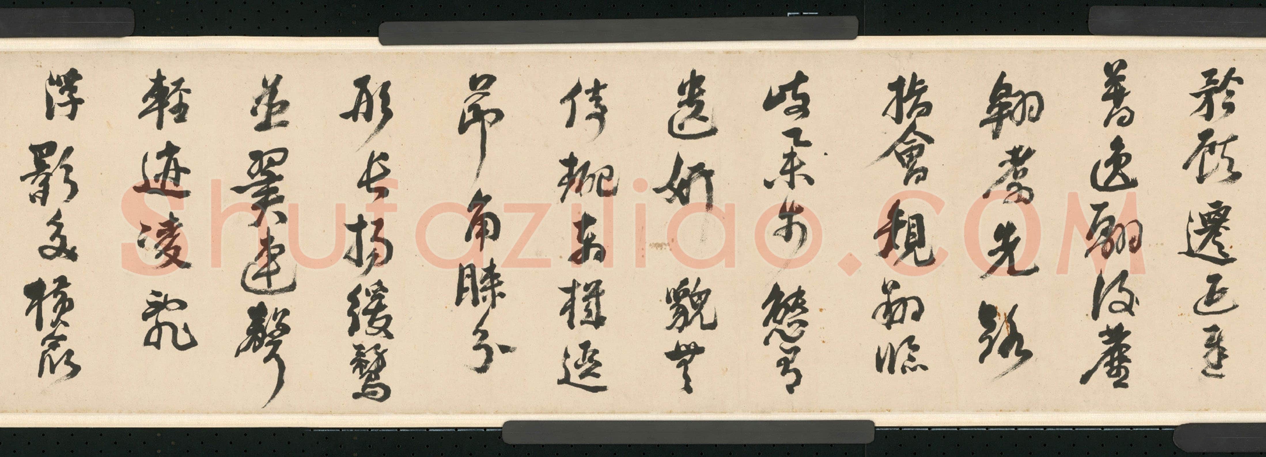 倪元璐《行草舞鹤赋卷》行草书,30.4×909.8cm。崇祯二年(1629)北京故宫博物院藏