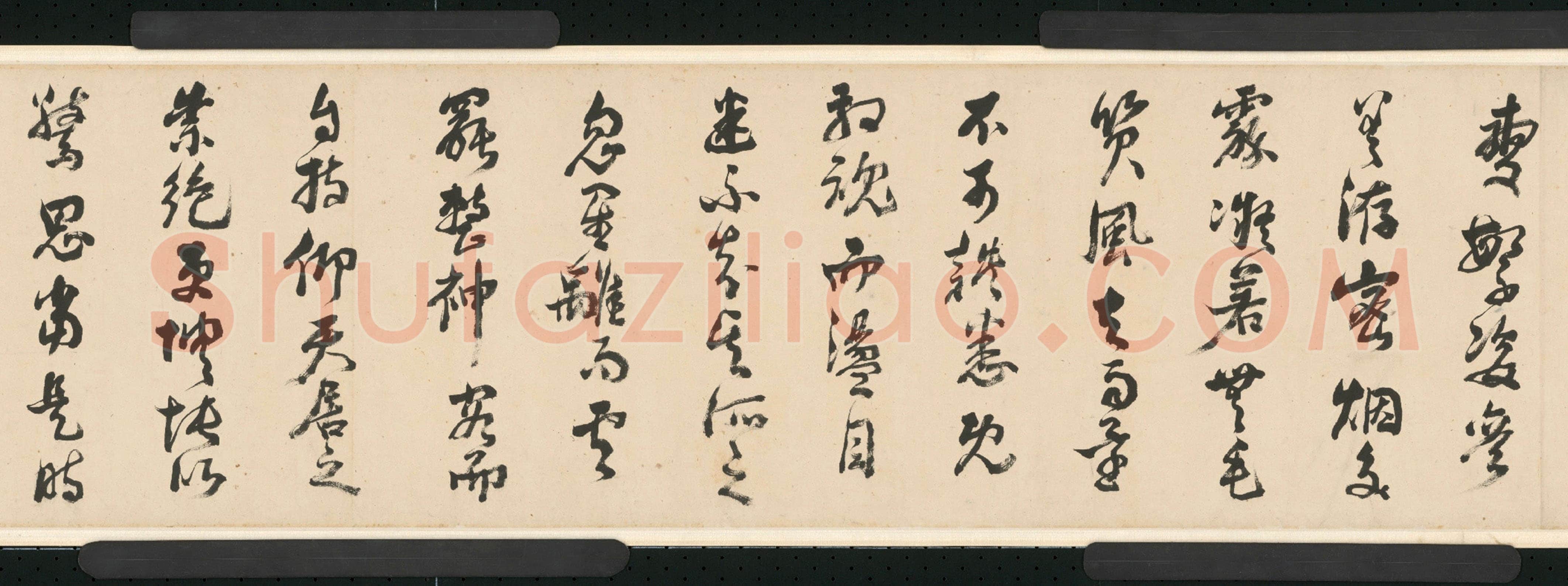 倪元璐《行草舞鹤赋卷》行草书,30.4×909.8cm。崇祯二年(1629)北京故宫博物院藏