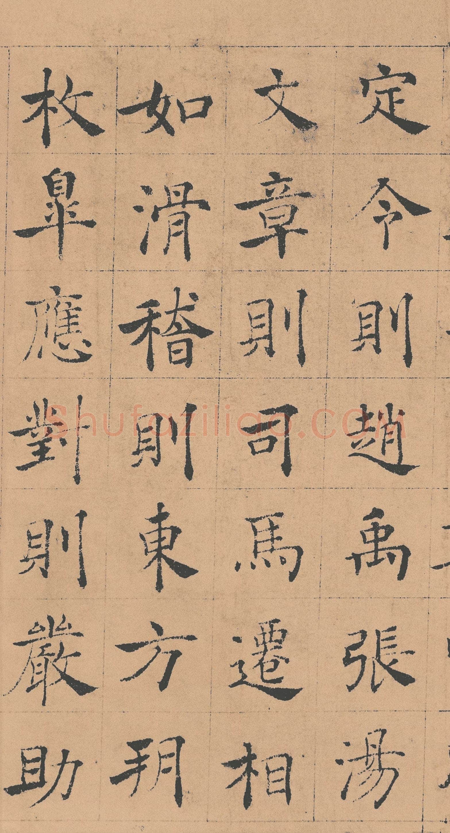 褚遂良《倪宽赞》(传)素笺乌丝栏墨迹卷 25.6×576cm 台北故宫博物院藏