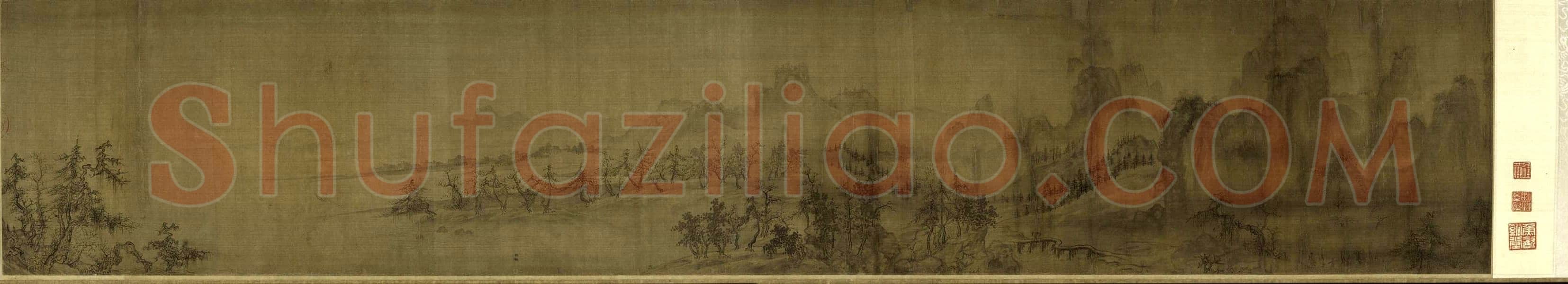 王诜《烟江叠嶂图卷》纸本 绢本 26×138.5cm 上海博物馆藏