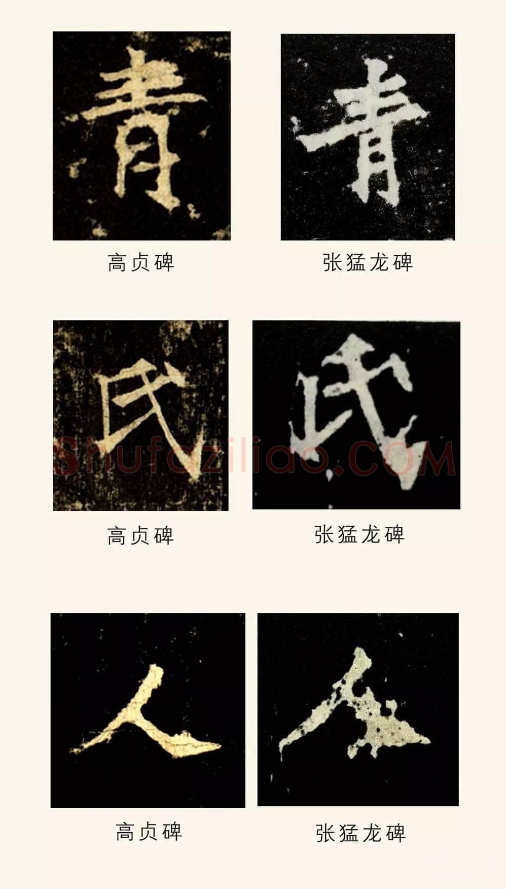 高贞碑前秦北朝碑刻碑拓,摘自前秦北朝高贞碑(全本)