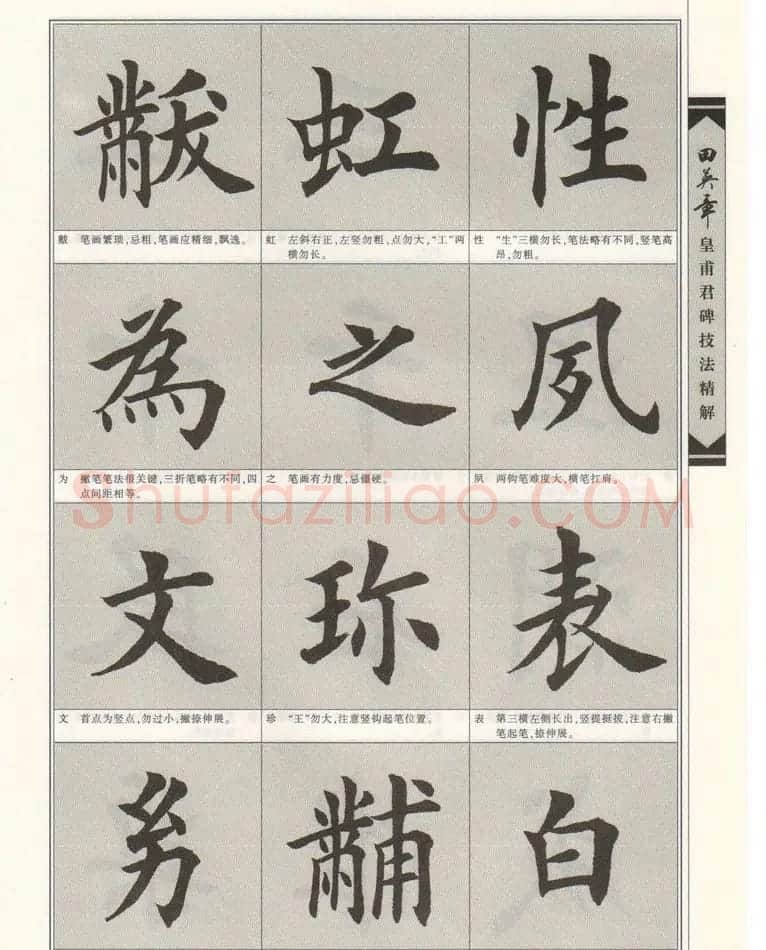 欧楷字帖欣赏《田英章皇甫君碑技法精解》 | 毛笔楷书字帖