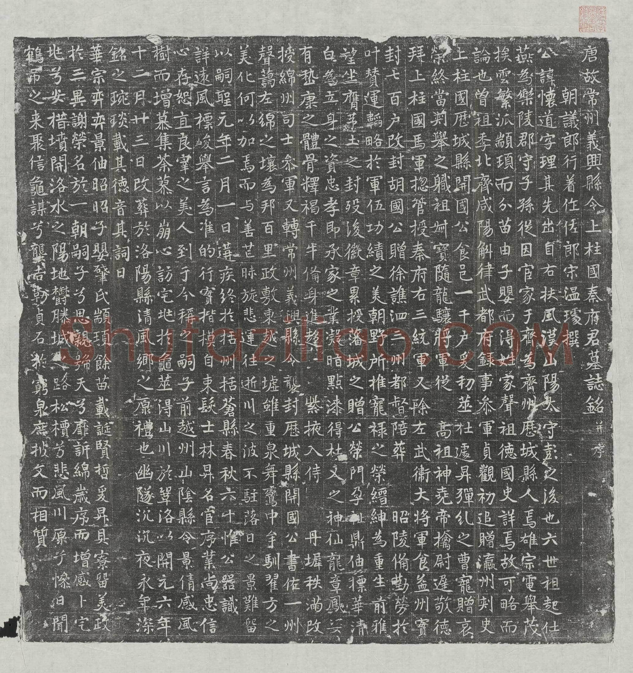唐秦怀道墓誌(唐故常州义兴县令上柱国秦府君墓誌铭并序)