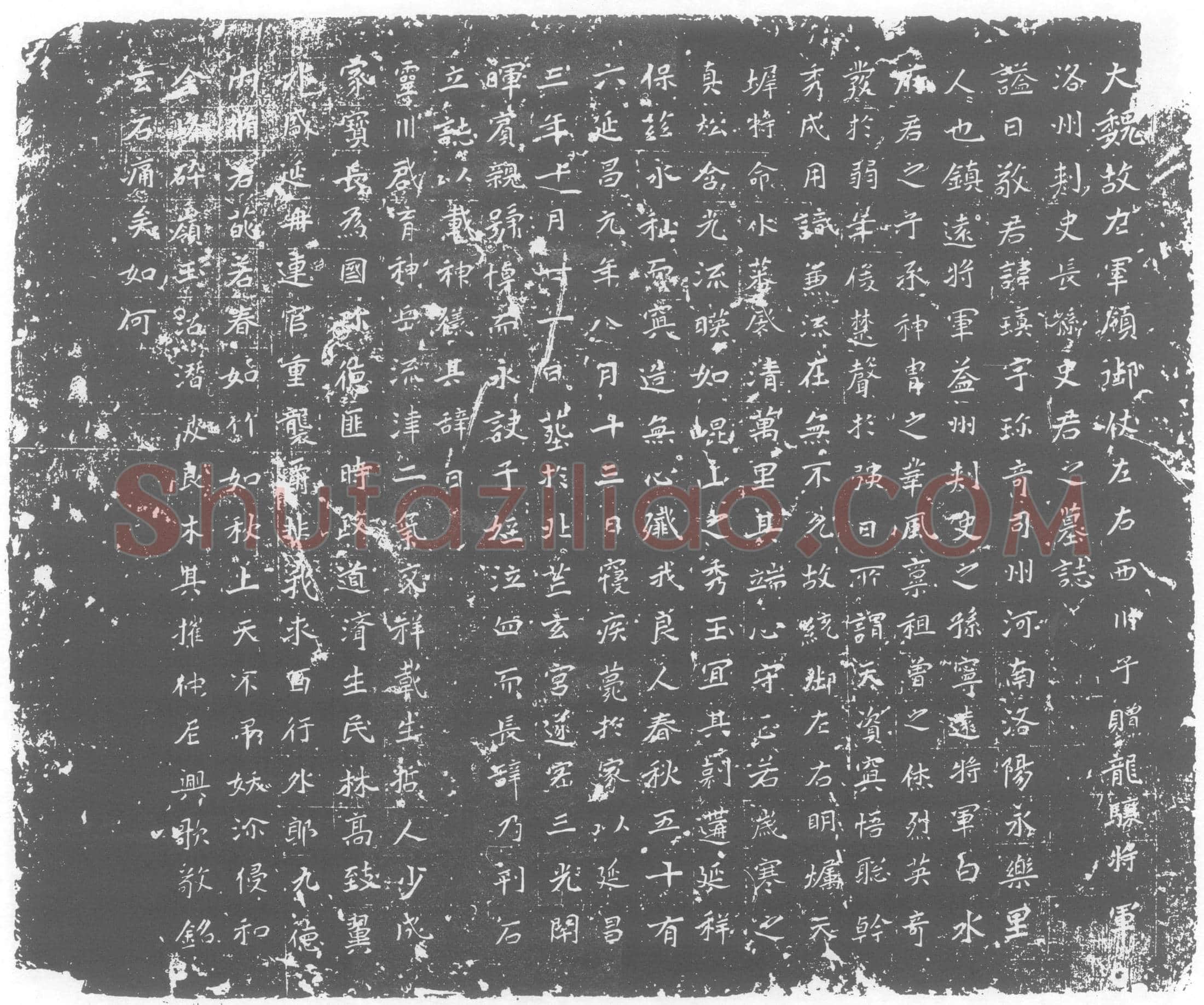 北朝长孙瑱墓誌(大魏故左军领御仗左右西川子赠龙骧将军洛州刺史长孙史君之墓誌)