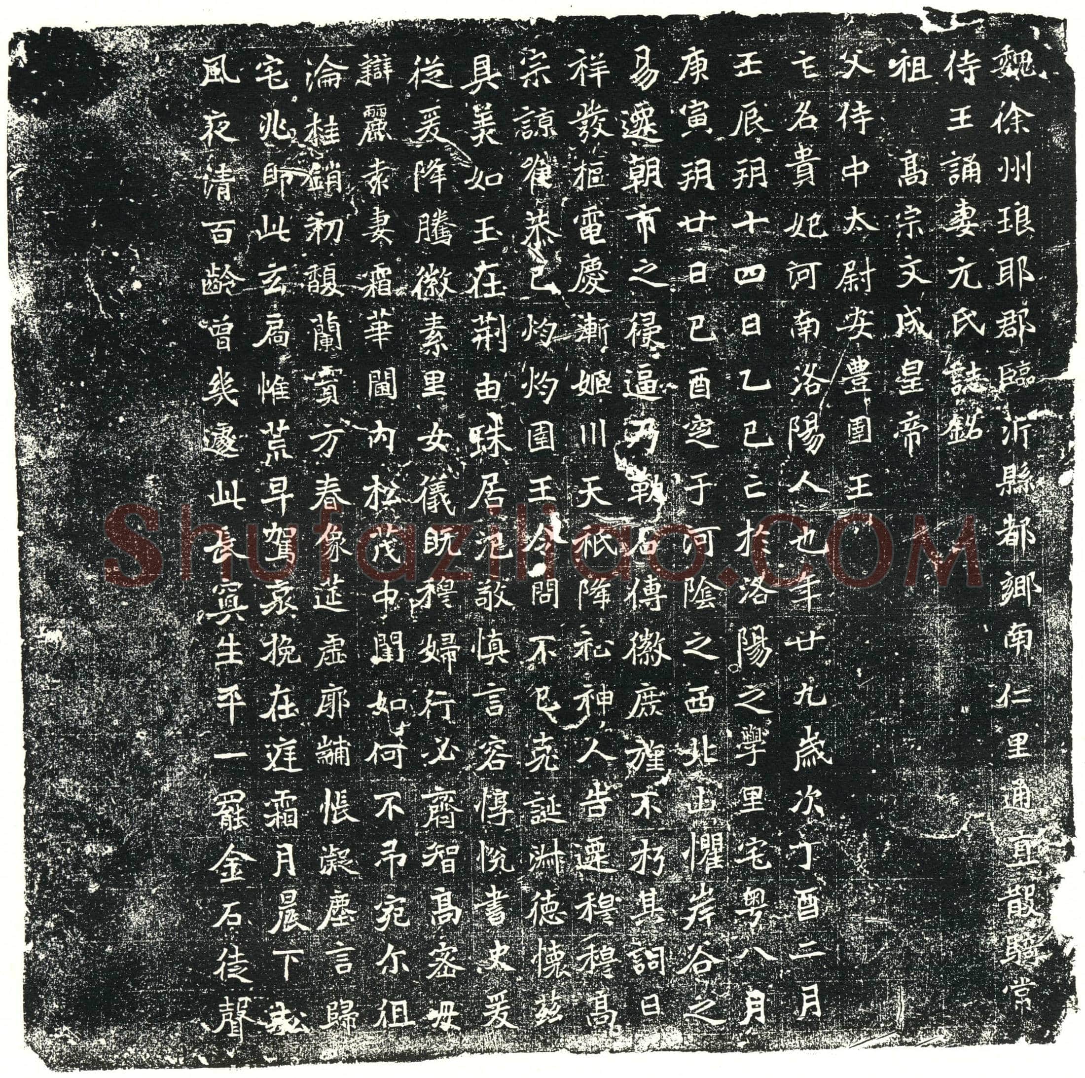 北朝王诵妻元贵妃墓誌(魏徐州琅耶郡临沂县都乡南仁里通直散骑常侍王诵妻元氏誌铭)