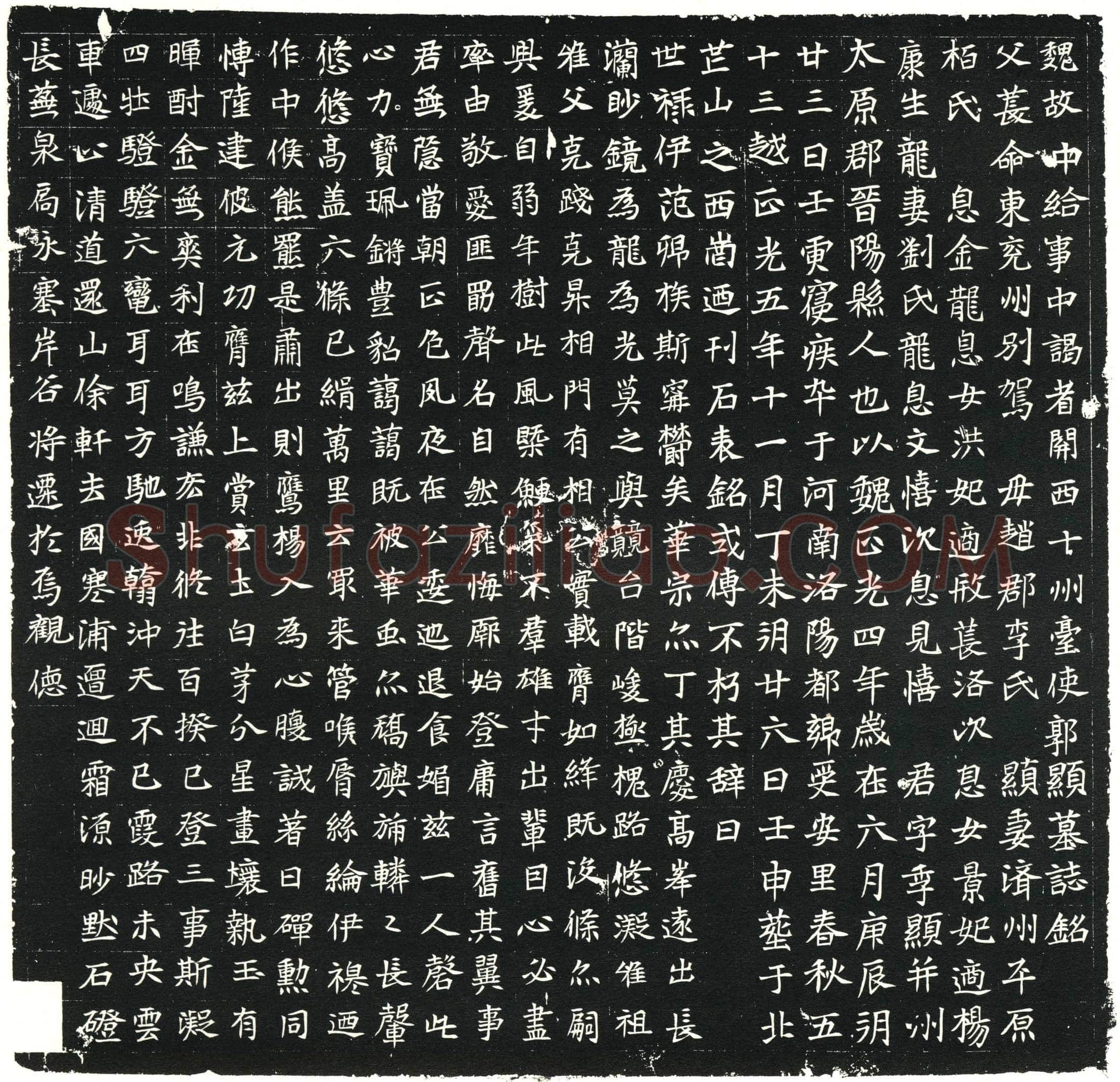 北朝郭显墓誌(魏故中给事中谒者关西十州台使郭显墓誌铭)