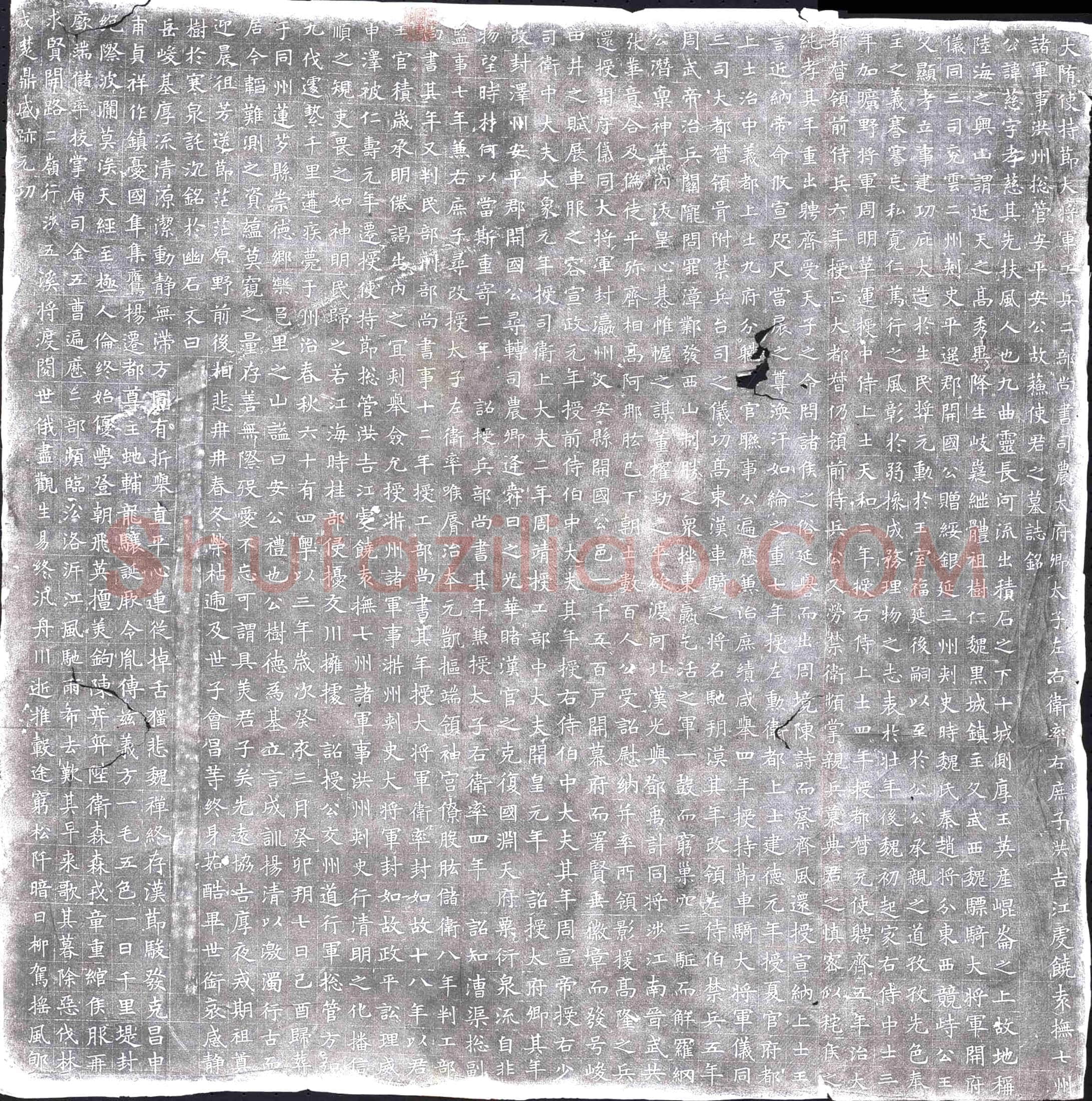 隋苏慈墓誌(大隋使持节大将军工兵二部尚书司农太府卿太子左右卫率右庶子洪吉江虔饶袁抚七州诸军事洪州总管安平安公故苏使君之墓誌铭)