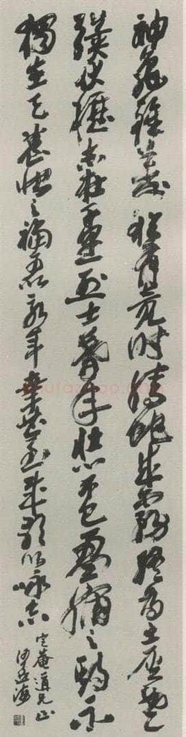1974现代 沙孟海 曹孟德龟虽寿诗六尺条幅 书法作品