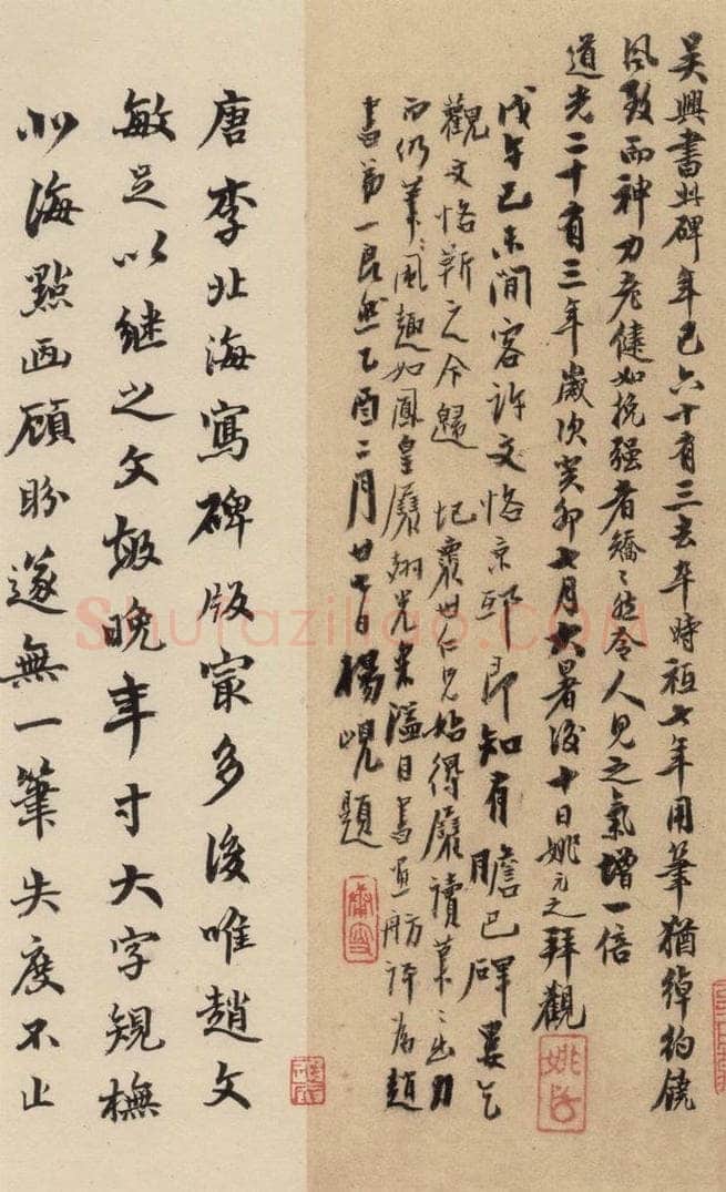 清 姚元之 《赵孟俯帝师胆巴碑》下跋之一 书法作品