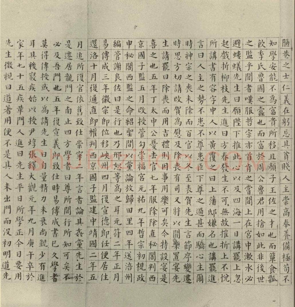 明代 祝允明 《宋儒六贤传志》之十 书法作品