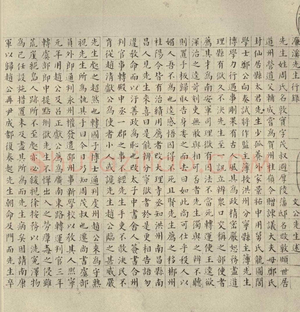 明代 祝允明 《宋儒六贤传志》之一 书法作品