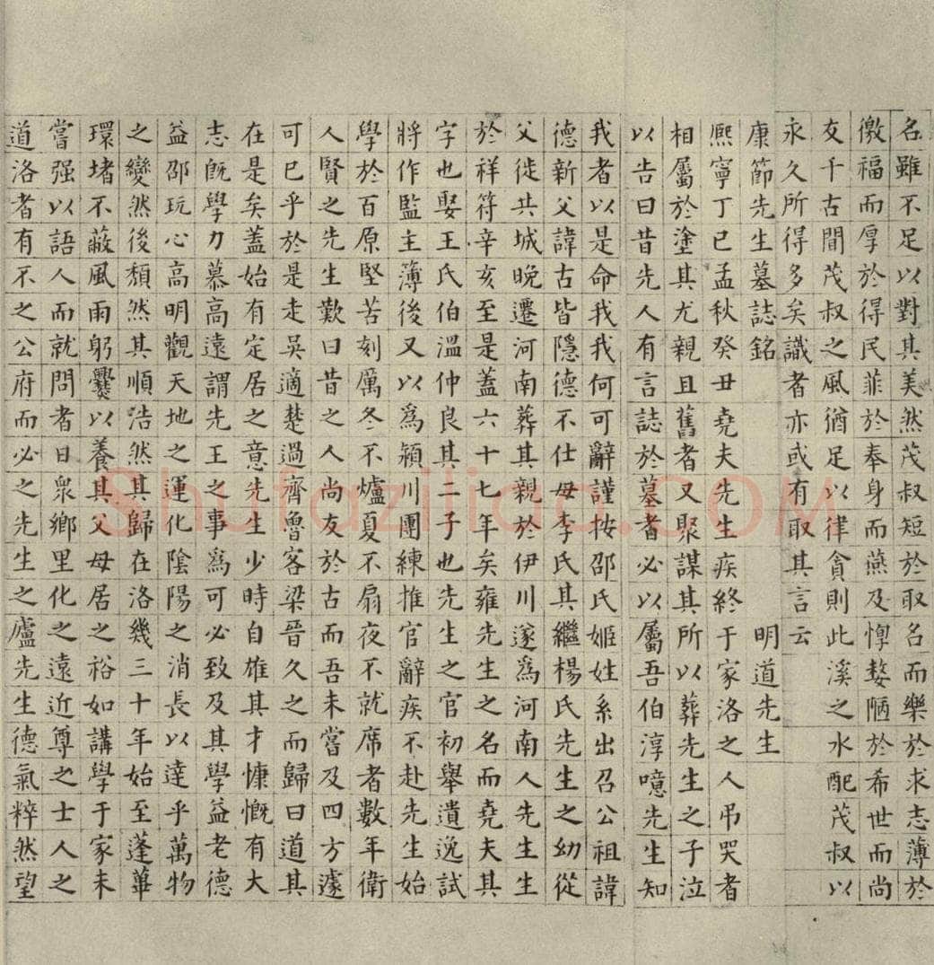 明代 祝允明 《宋儒六贤传志》之三 书法作品