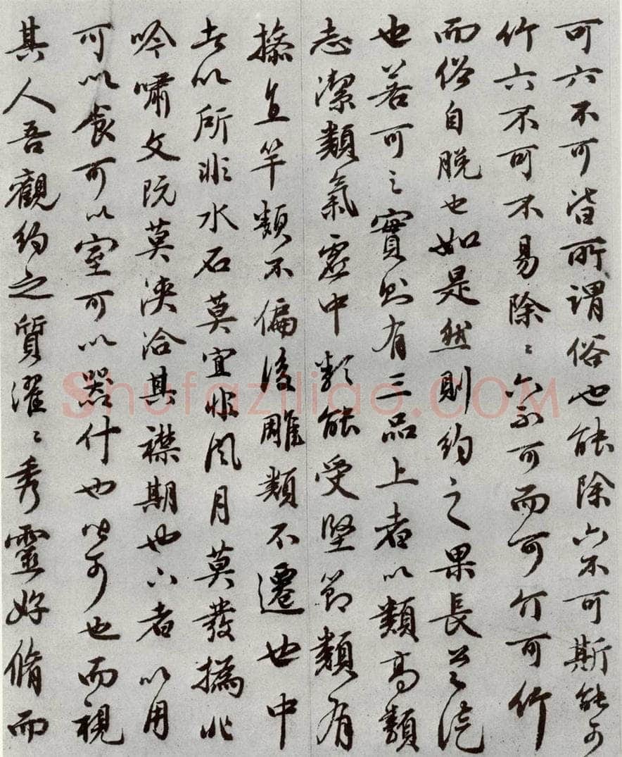 明代 祝允明 《可竹记》之二 书法作品