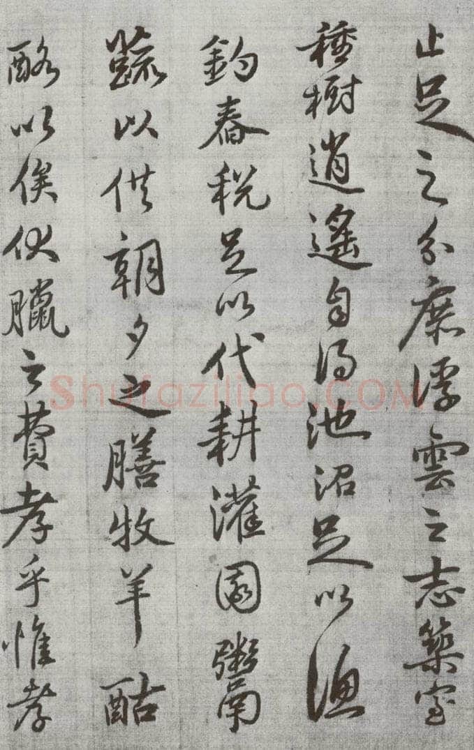 公元1538年明代 廖道南 《临赵孟俯书潘岳闲居赋并序》之七 书法作品