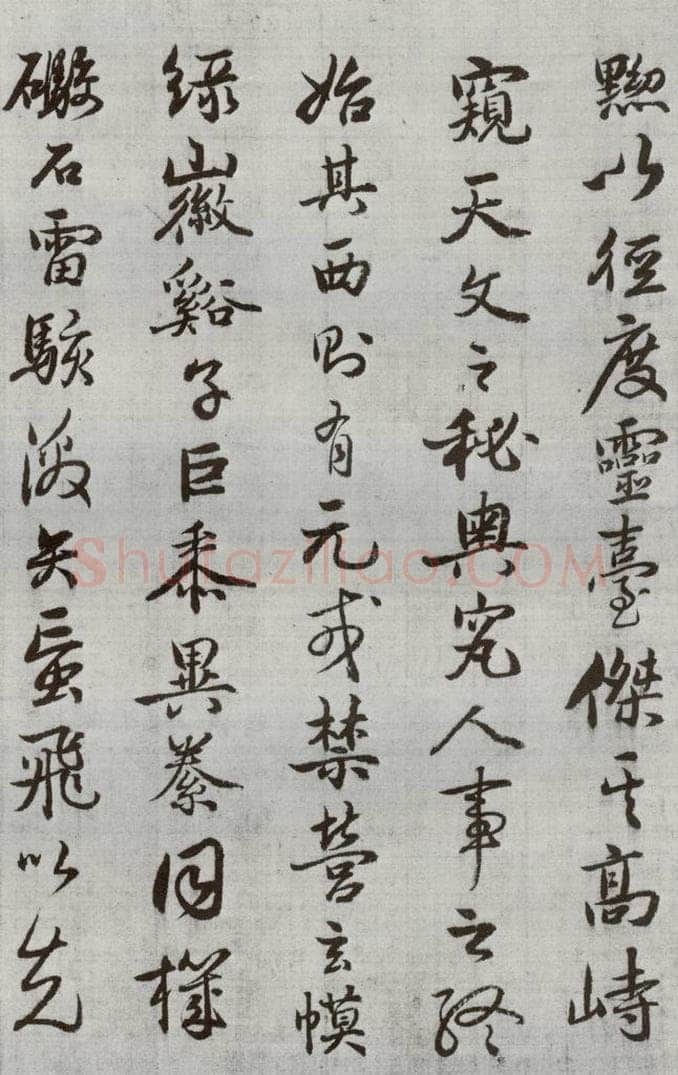 公元1538年明代 廖道南 《临赵孟俯书潘岳闲居赋并序》之十 书法作品