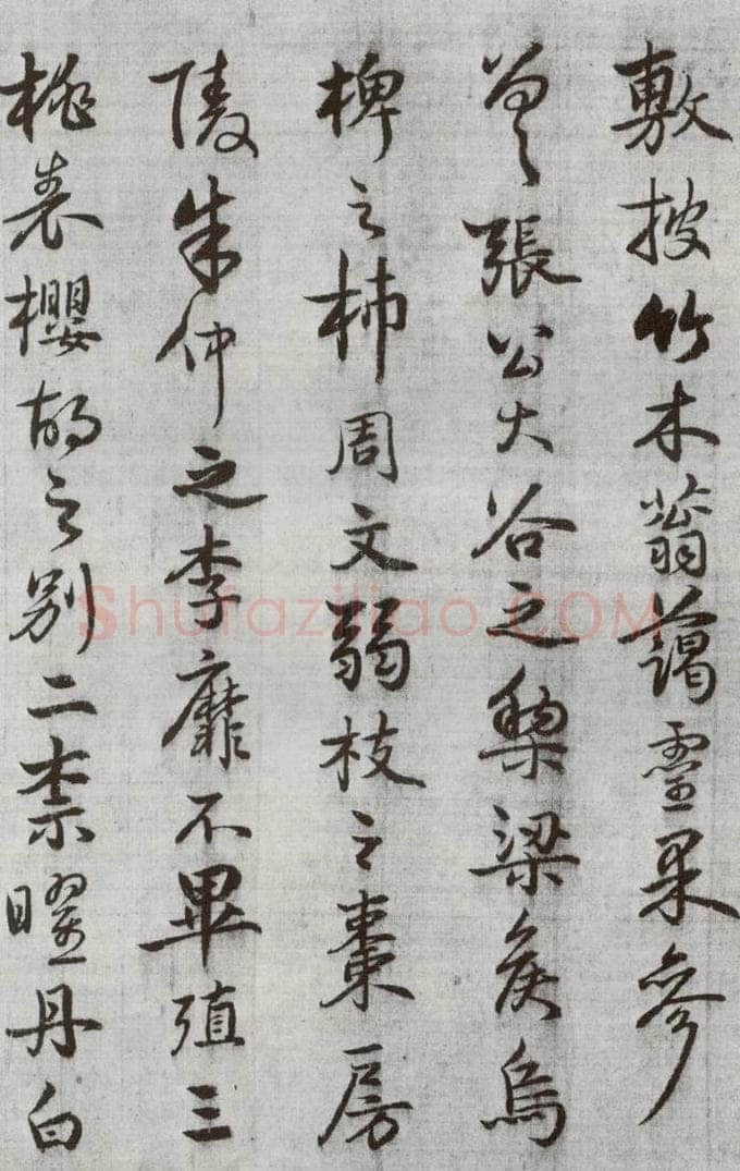 公元1538年明代 廖道南 《临赵孟俯书潘岳闲居赋并序》之十五 书法作品