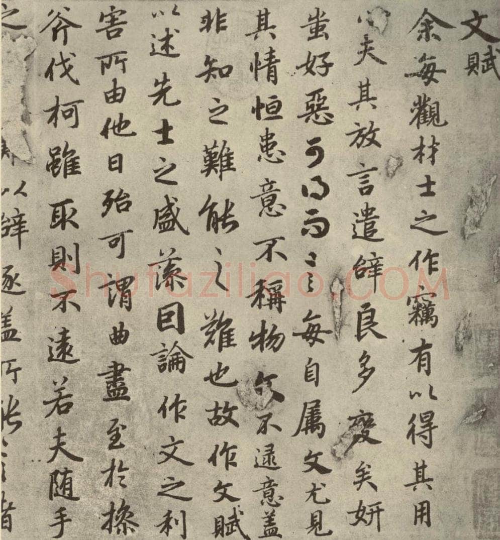 唐代 陆柬之 《陆机文赋》之一 书法作品
