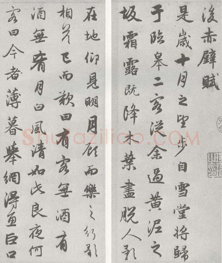 宋 赵孟俯 赤壁二赋 （13）（14） 书法作品