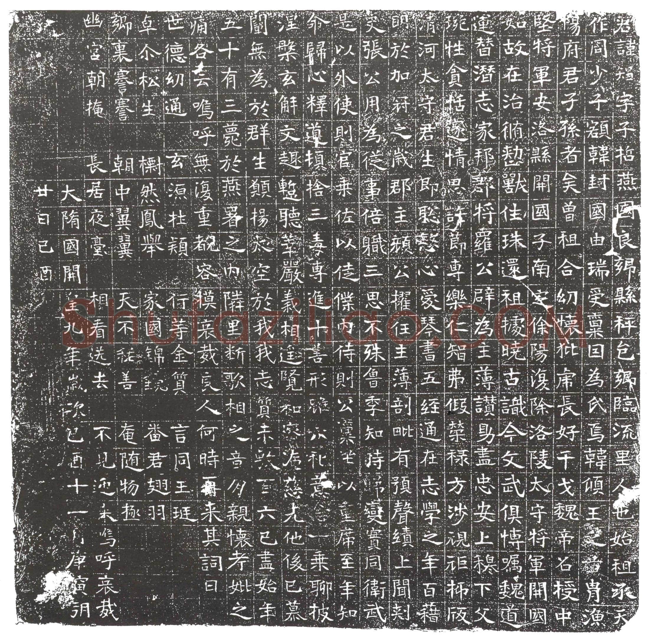 隋 尔朱端 墓誌