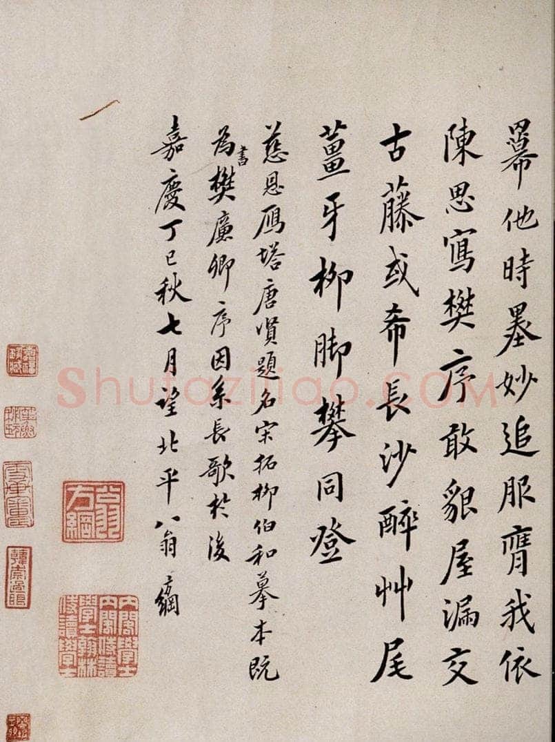 1797年清嘉庆二年 翁方纲 慈恩寺雁塔唐贤题名帖跋之十一 书法作品