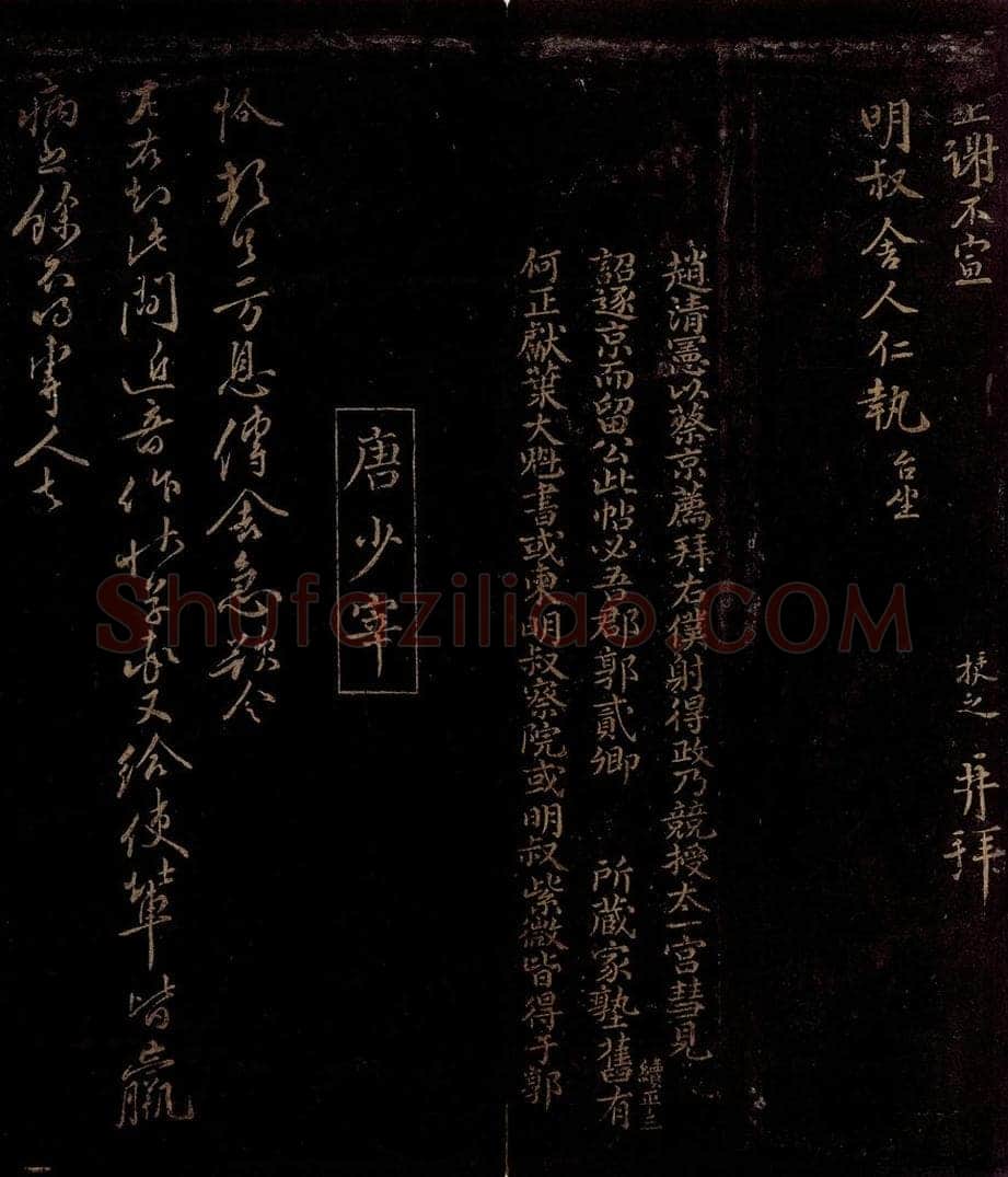 宋 曾宏父   唐恪 赵挺之帖跋                            方息传舍帖 书法作品