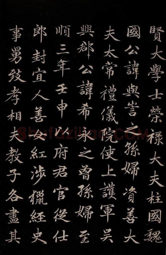 元 赵孟俯 《卫宜人墓志》之三 书法作品