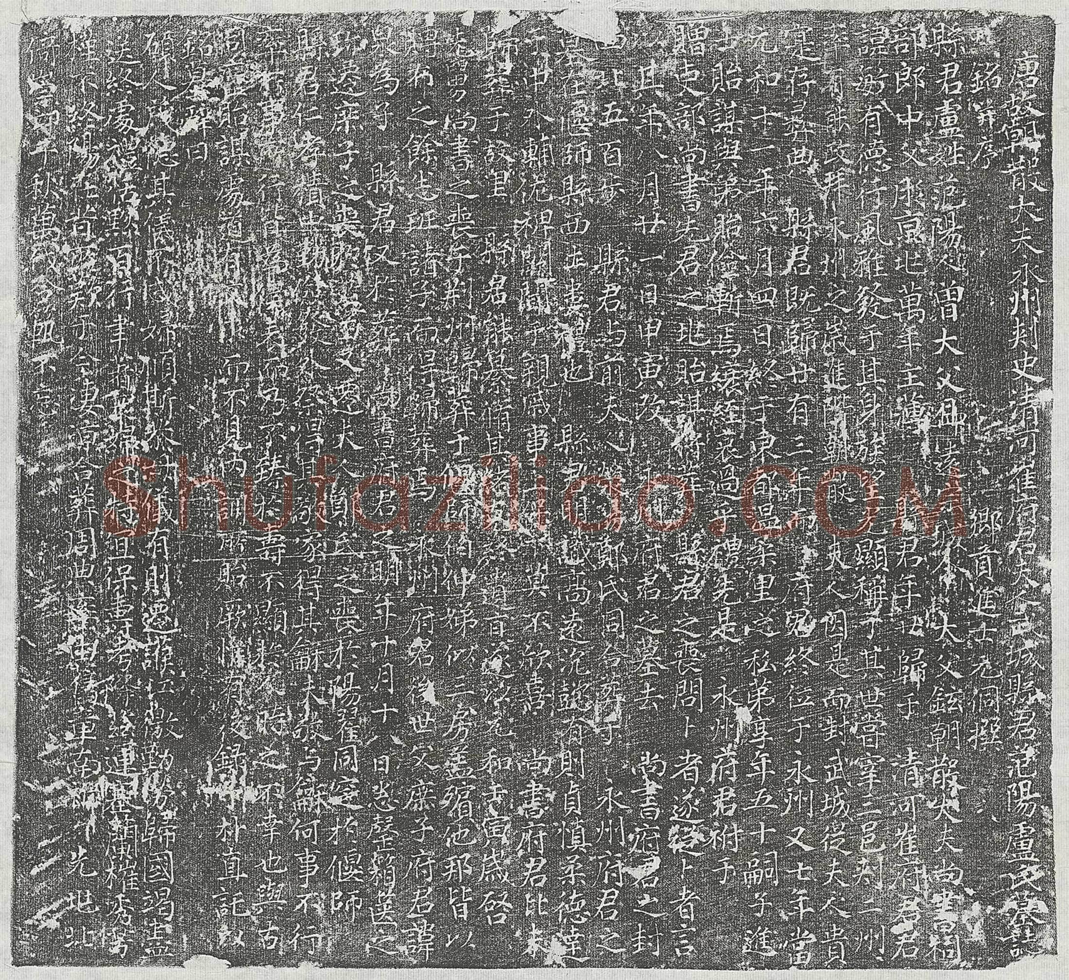 唐崔敏妻卢氏墓誌(唐故朝散大夫永州刺史清河崔府君夫人武城县君范阳卢氏墓誌铭并序)