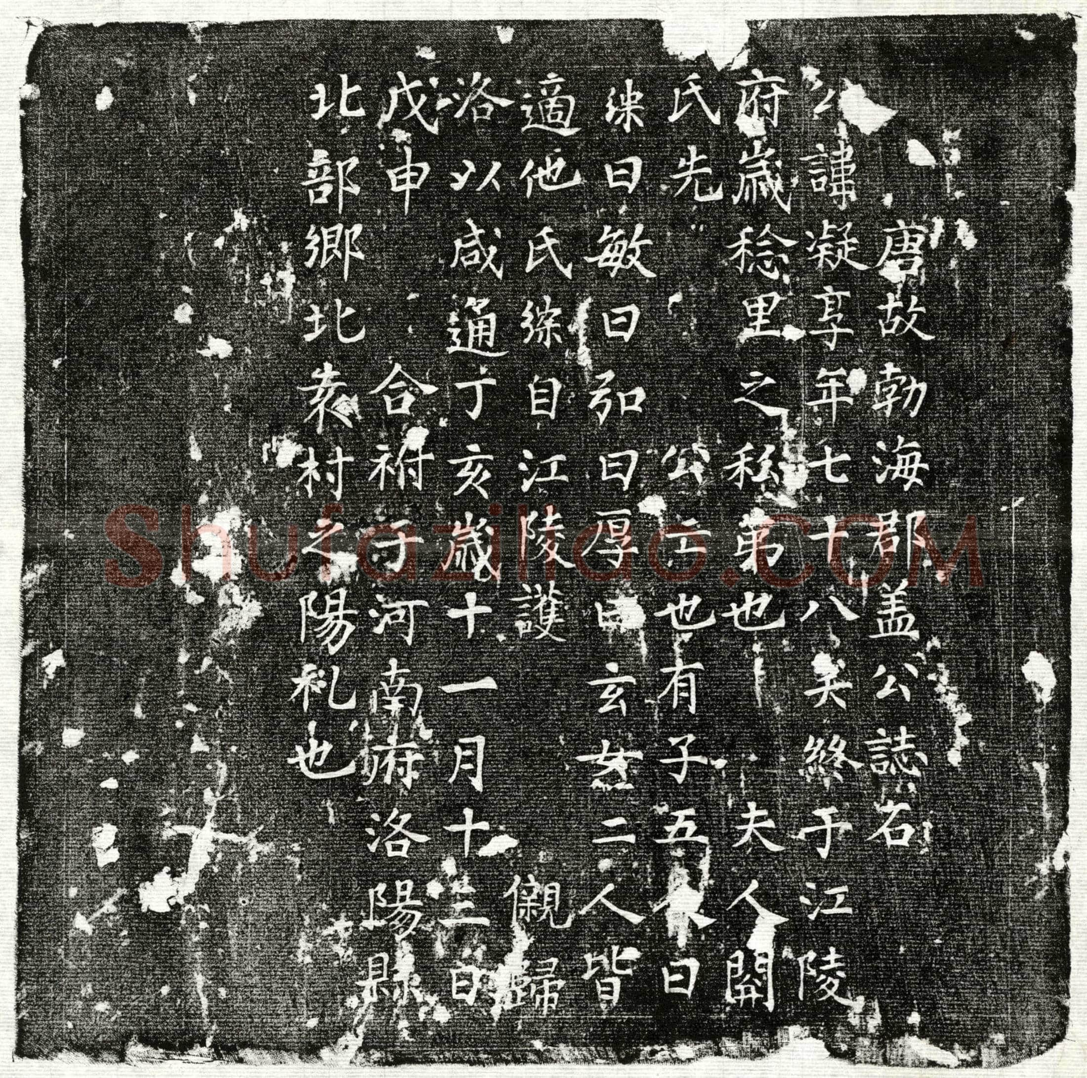 唐盖凝墓誌(唐故渤海郡盖公誌石)