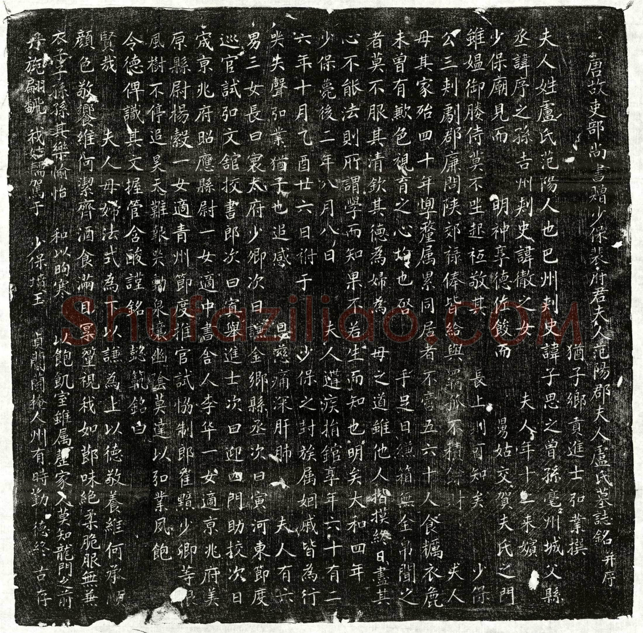 唐裴向妻卢氏墓誌(唐故吏部尚书赠少保裴府君夫人范阳郡夫人卢氏墓誌铭并序)